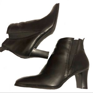 Life Studio Black Leather Heeled Ankle Boots